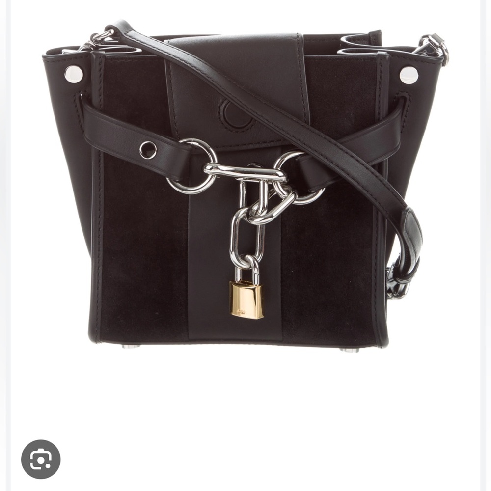 Alexander Wang Large Attica Crossbody Bag, Leather Suede Front Chain Lock $895 - Picture 4 of 11